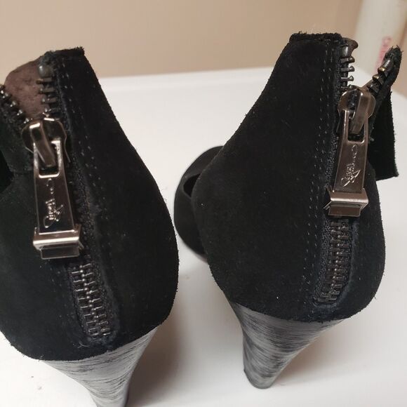 Report Signature Womens Black Suede Ankle Strap Block Heel Dress Shoes Sz 10 POE - Picture 9 of 15